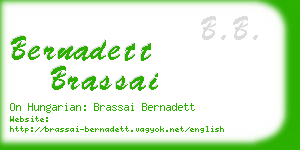 bernadett brassai business card